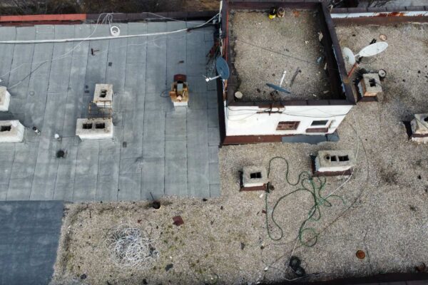 Обследване на покрив с дрон - Оглед след ремонт на покрив на блок