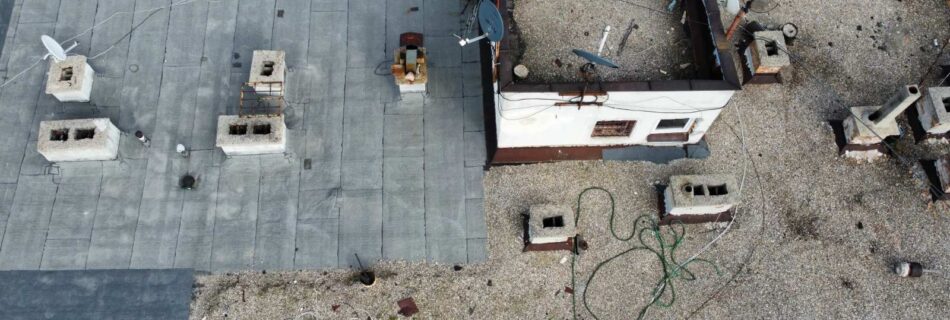 Обследване на покрив с дрон - Оглед след ремонт на покрив на блок